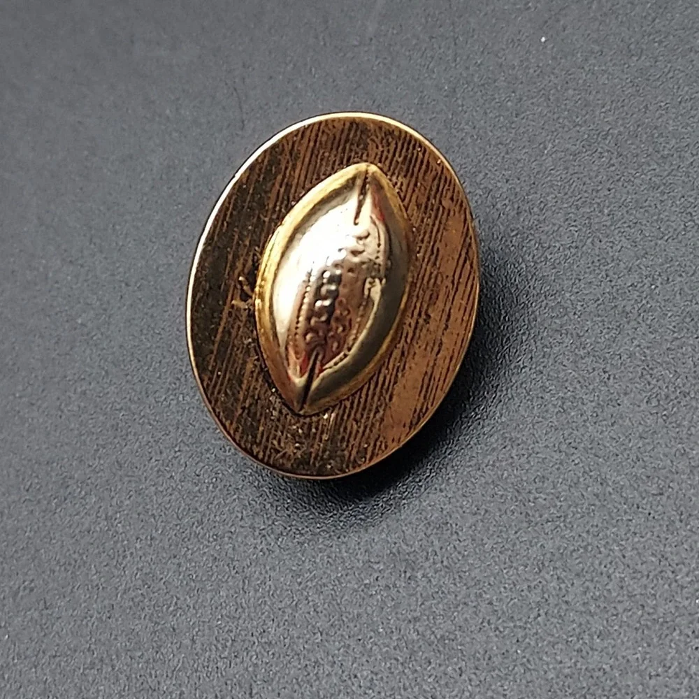 Gold‎ Tone Football Pin Hidden Loop Eye Glass Holder Badge Holder Esther Fuhrman